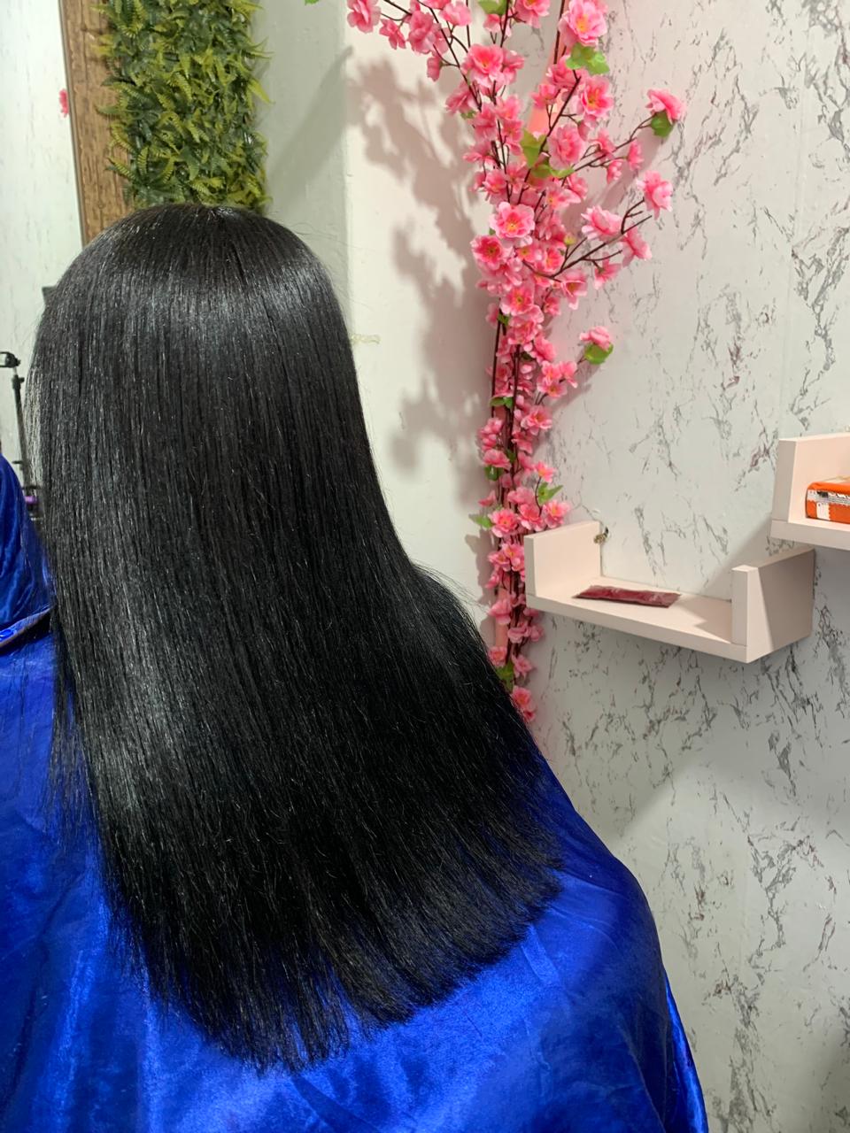 Cabelo depois do Método Liso Espelhado - Espaço Ane